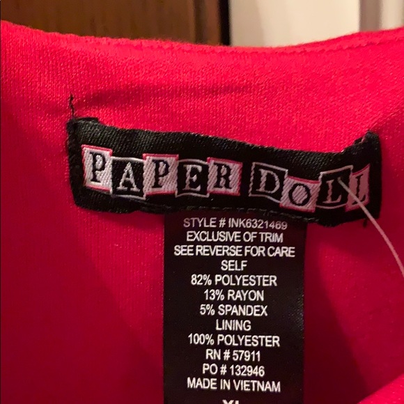 Red Skater Style Dress with Removable Black Belt - Picture 3 of 3